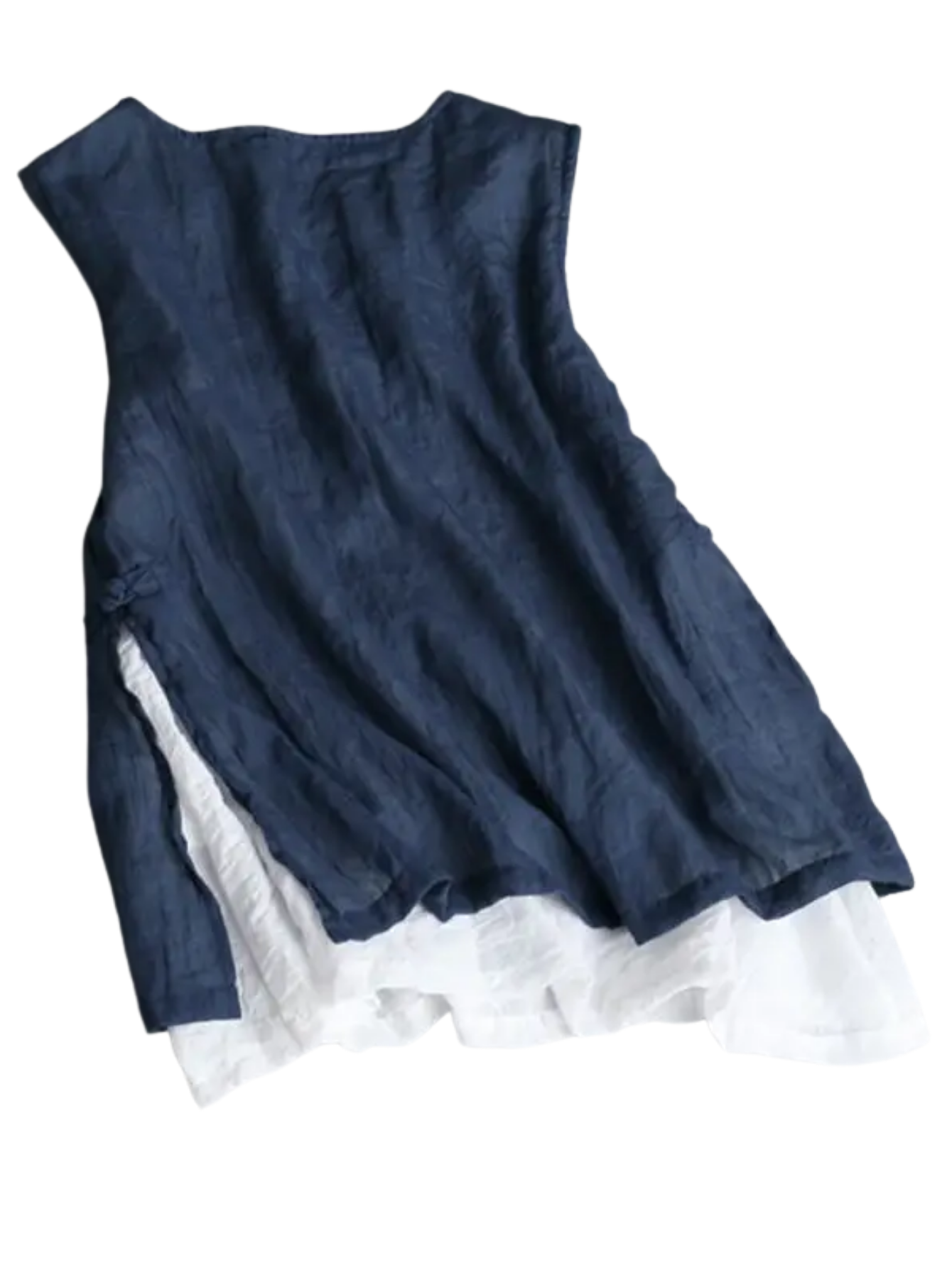 Double Layer Tunics Side Slit Blouse