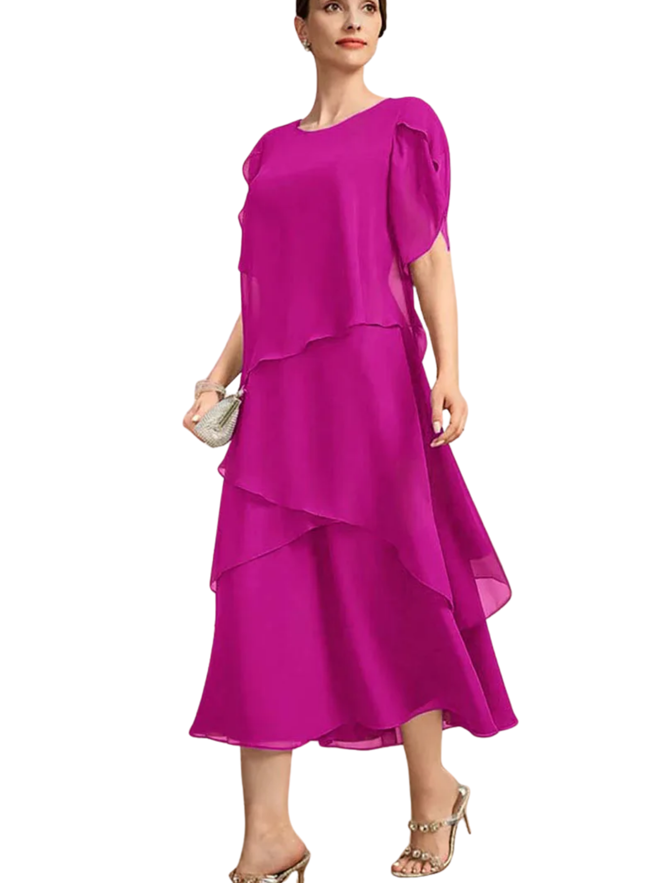 Chiffon Dress Irregular Layered