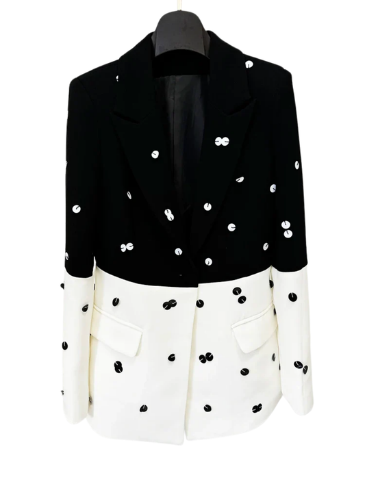 Sequined Blazer Mermaid Long Skirt