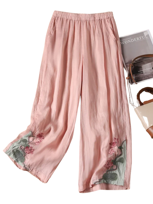 Embroidered Casual Pants