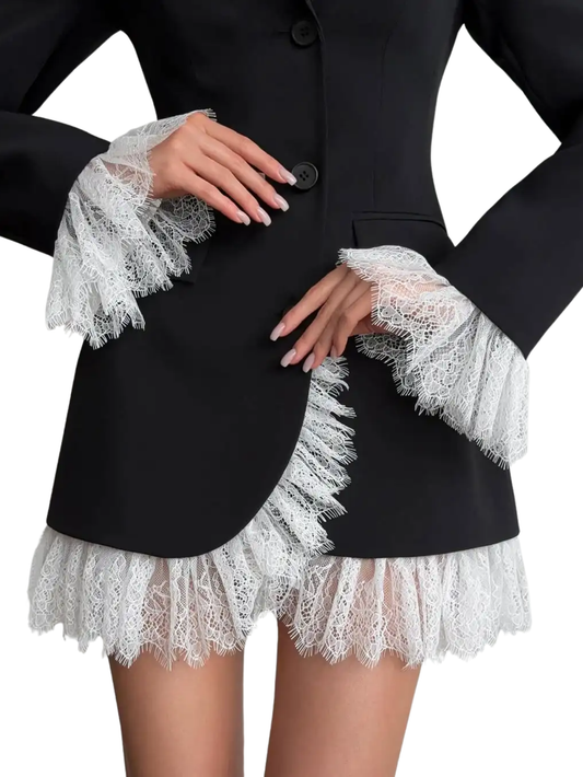 Lace Patchwork Suit