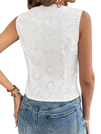 Lace Hollow Embroidery Vest