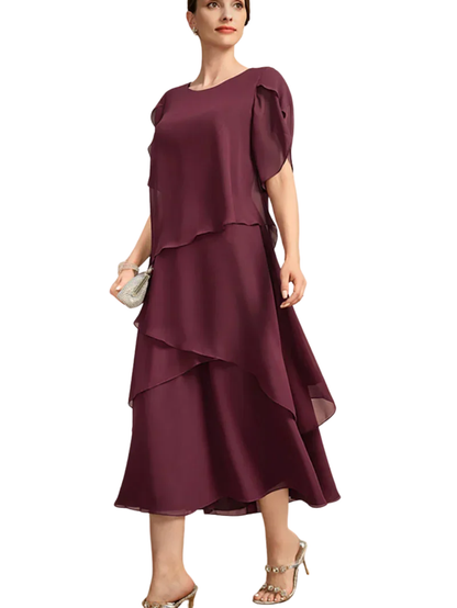 Chiffon Dress Irregular Layered