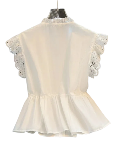 White Shirts Vintage Ruffled Lace