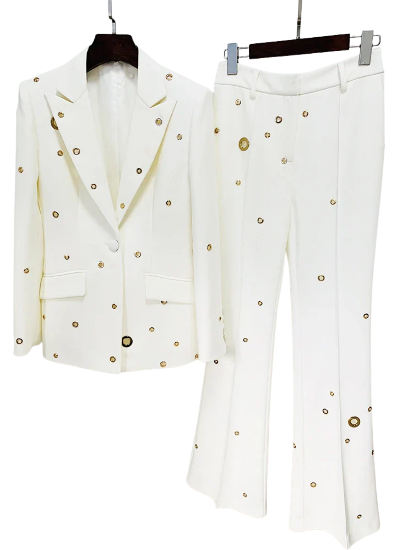 Eyelet Lapel Blazer Pants