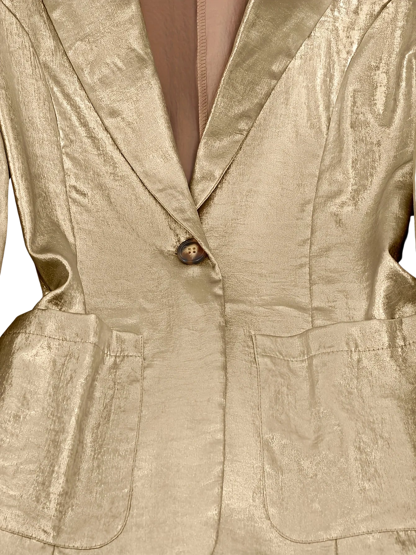 Metallic lapel single pocket suit