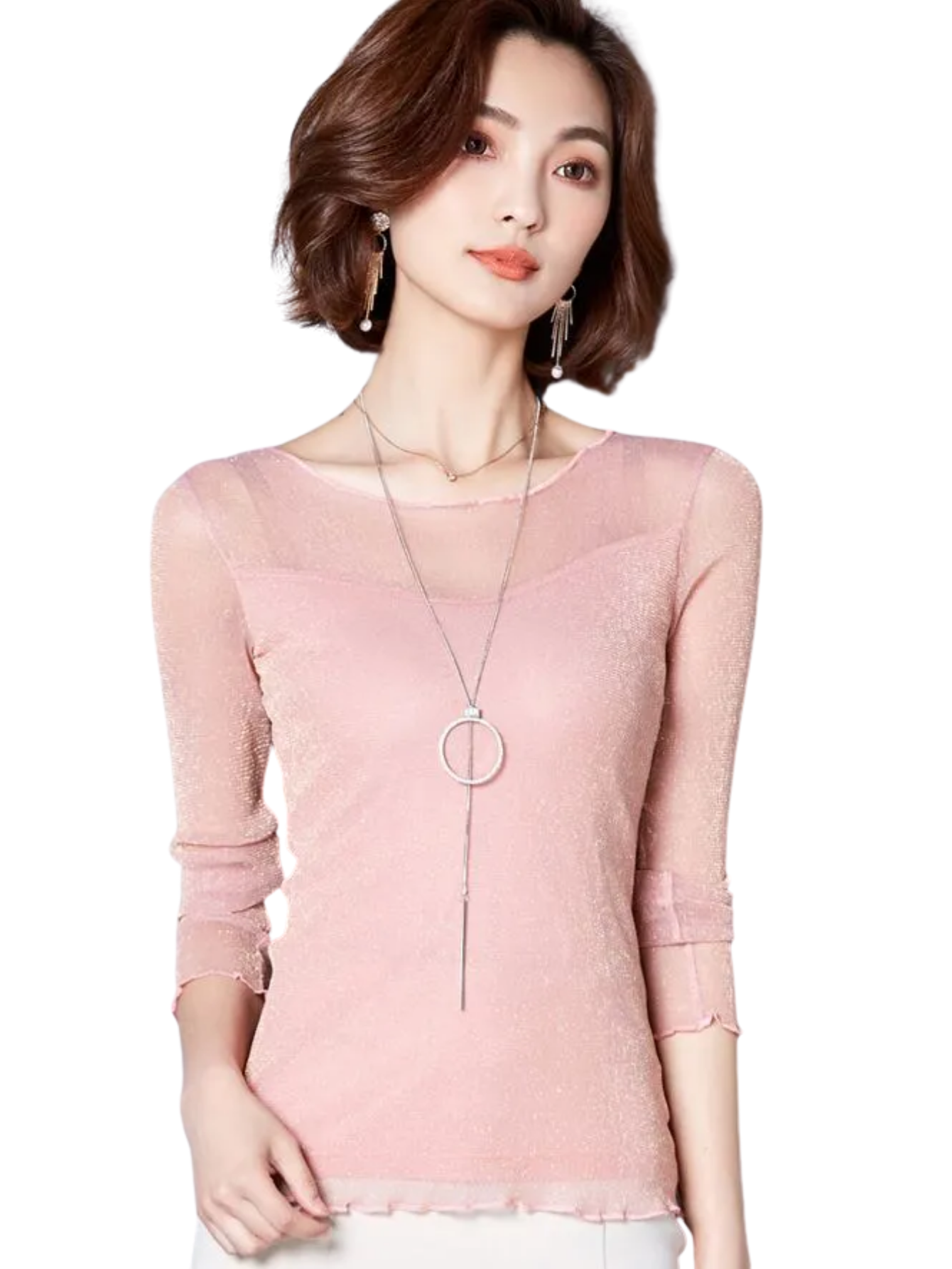 Glitter Mesh Blouse