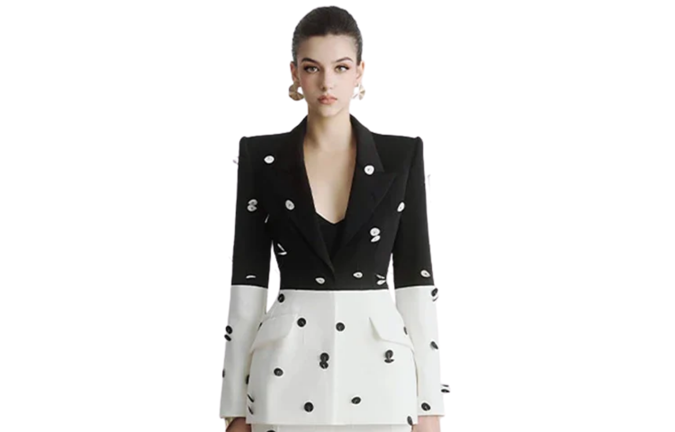 Sequined Blazer Mermaid Long Skirt