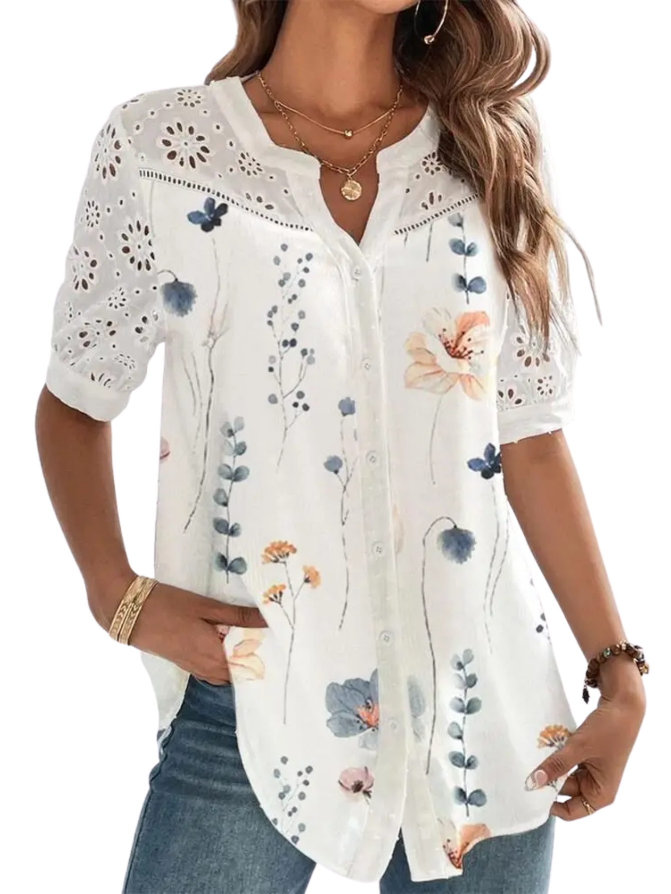 Lace Shirt  Loose