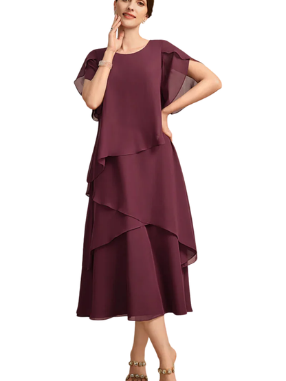 Chiffon Dress Irregular Layered
