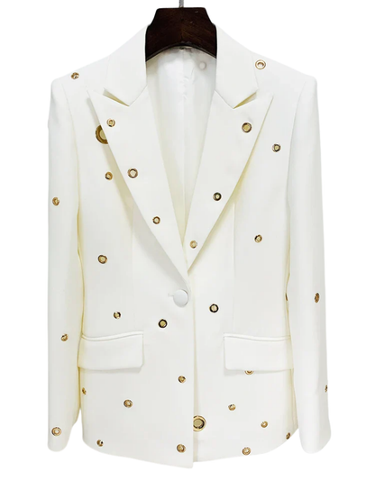 Eyelet Lapel Blazer Pants