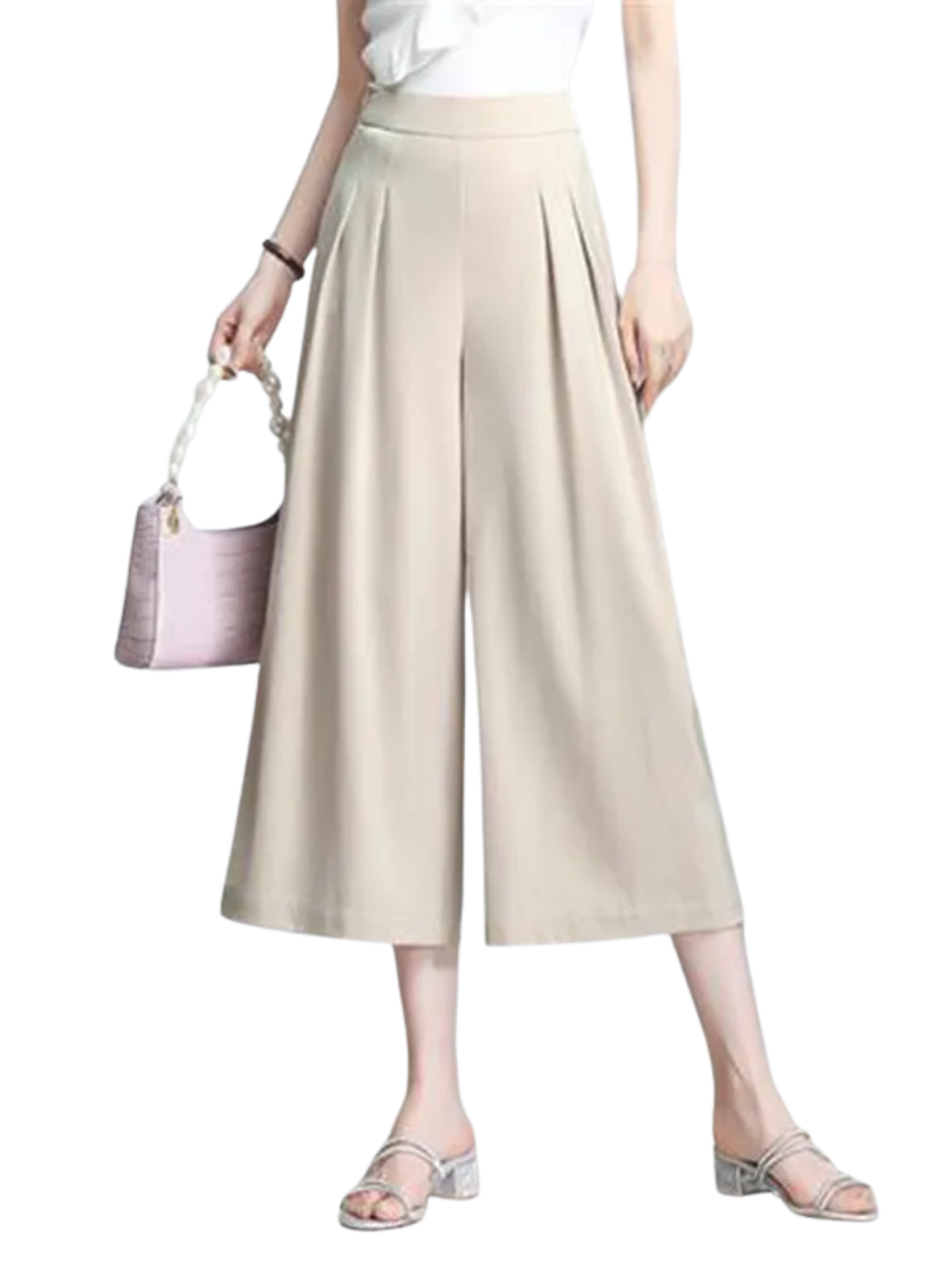 Loose Satin Wide Leg Trousers