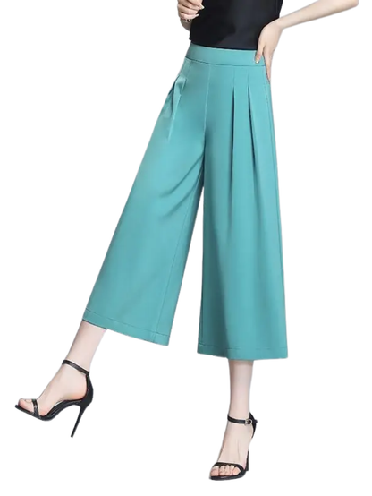 Loose Satin Wide Leg Trousers
