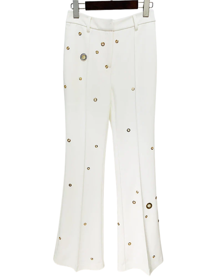 Eyelet Lapel Blazer Pants