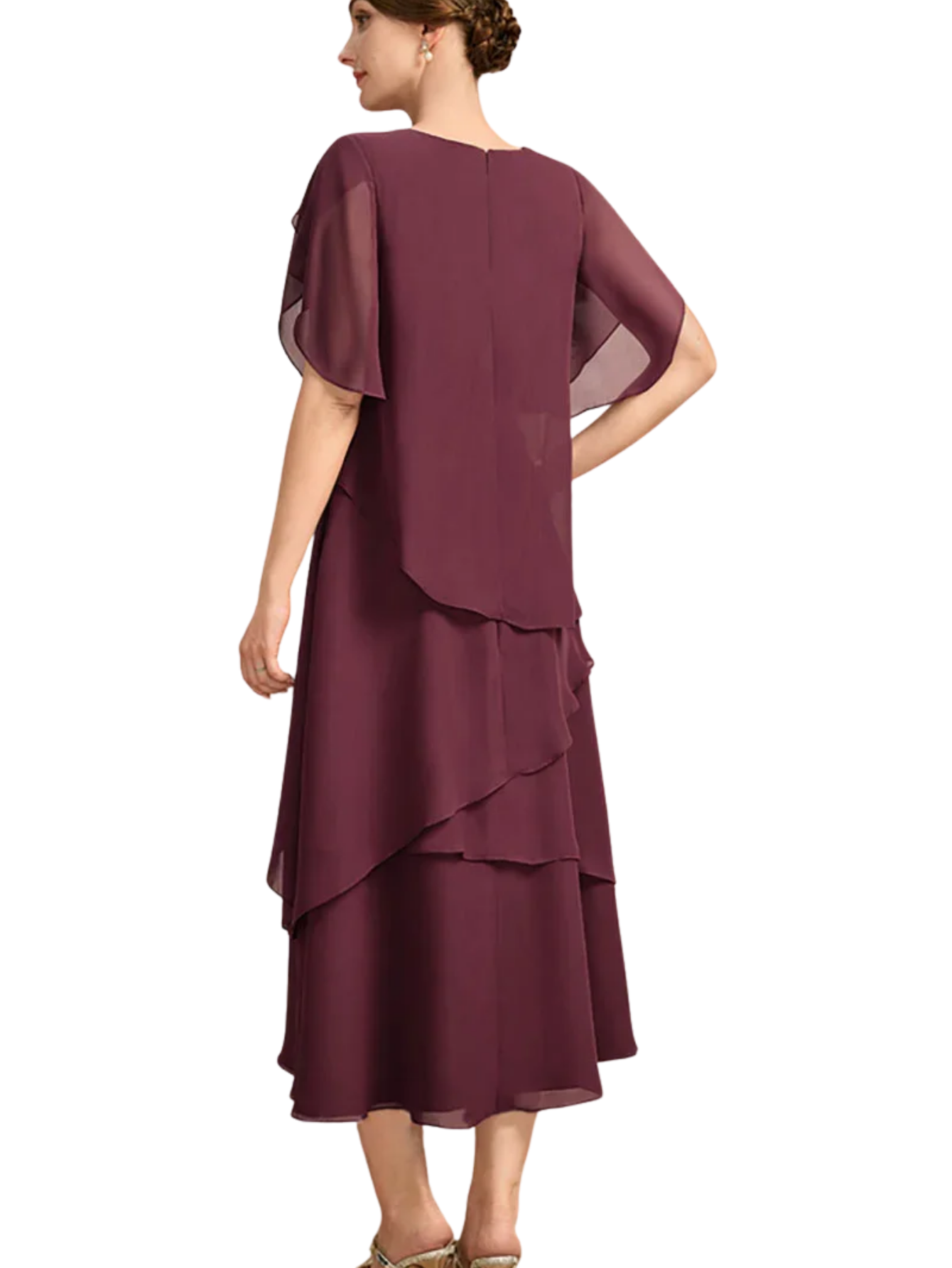 Chiffon Dress Irregular Layered