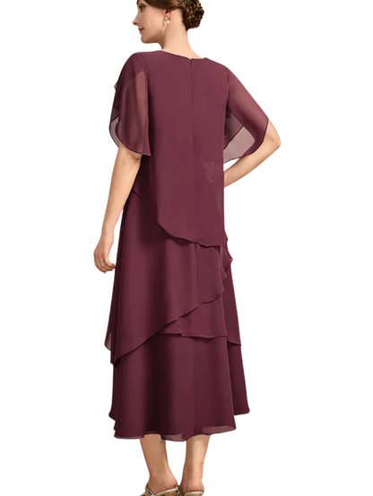 Chiffon Dress Irregular Layered