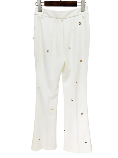 Eyelet Lapel Blazer Pants