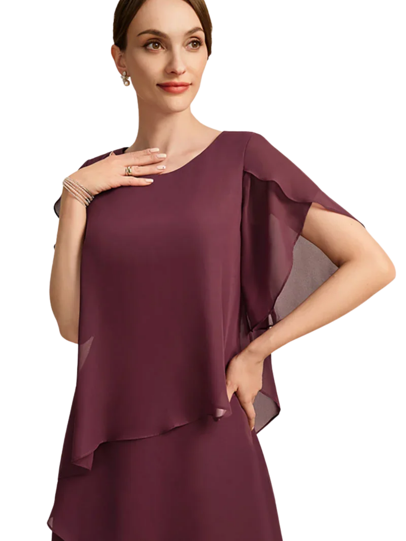 Chiffon Dress Irregular Layered