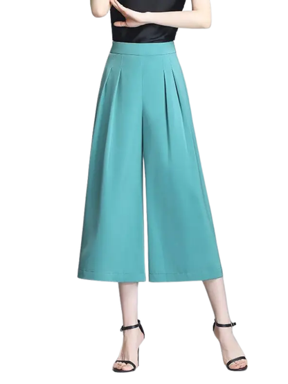 Loose Satin Wide Leg Trousers