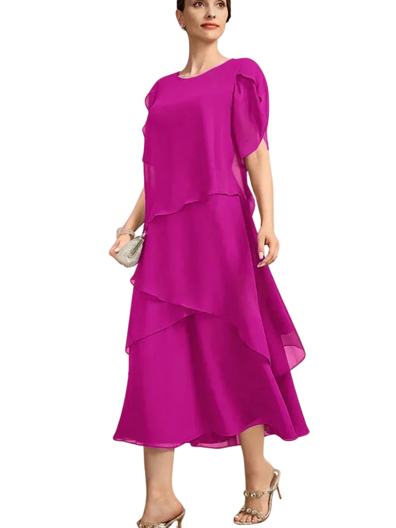 Chiffon Dress Irregular Layered