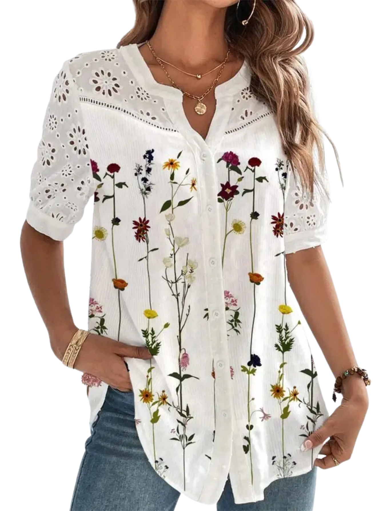 Lace Shirt  Loose
