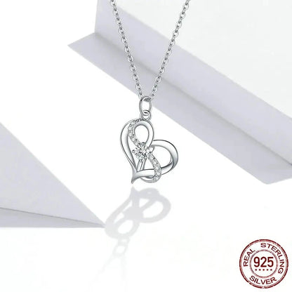 Silver  Forever Love Heart Pendant Necklace