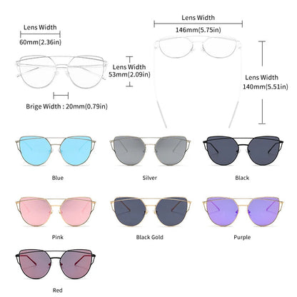 Cat Eye  Sunglasses Metal Frame