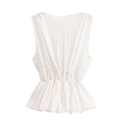 Bowknot Bubble Top Retro Vest