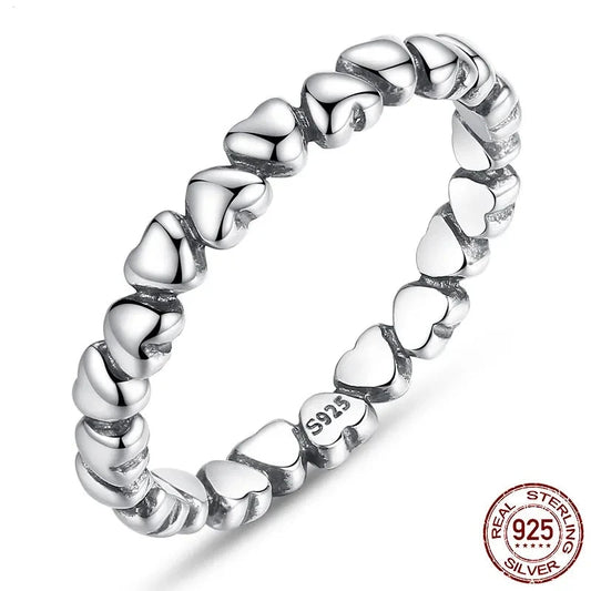 Silver Forever Love Heart Finger Ring