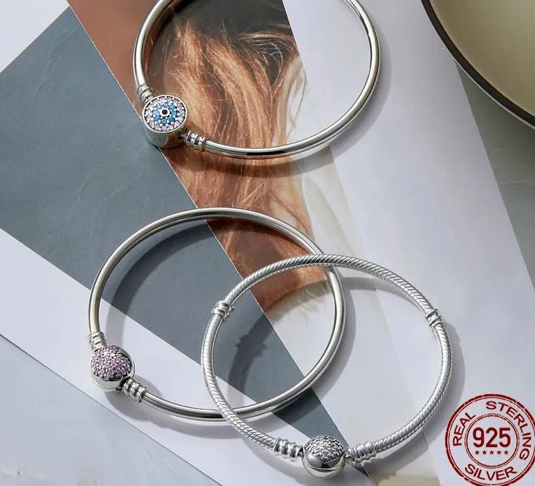 Sterling Silver Snake Chain Bangle & Bracelet