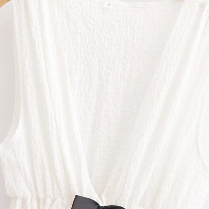 Bowknot Bubble Top Retro Vest
