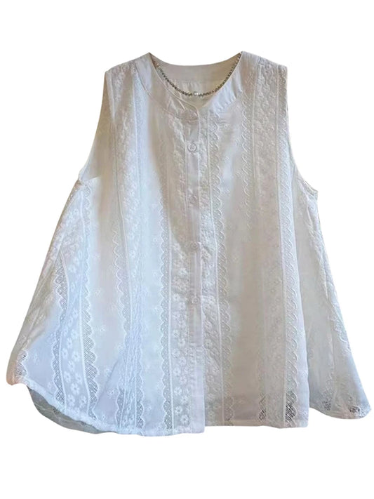 French Round Neck Lace Embroidered