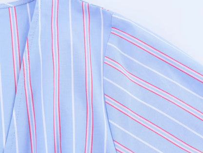 Bow Striped Blouses Vintage