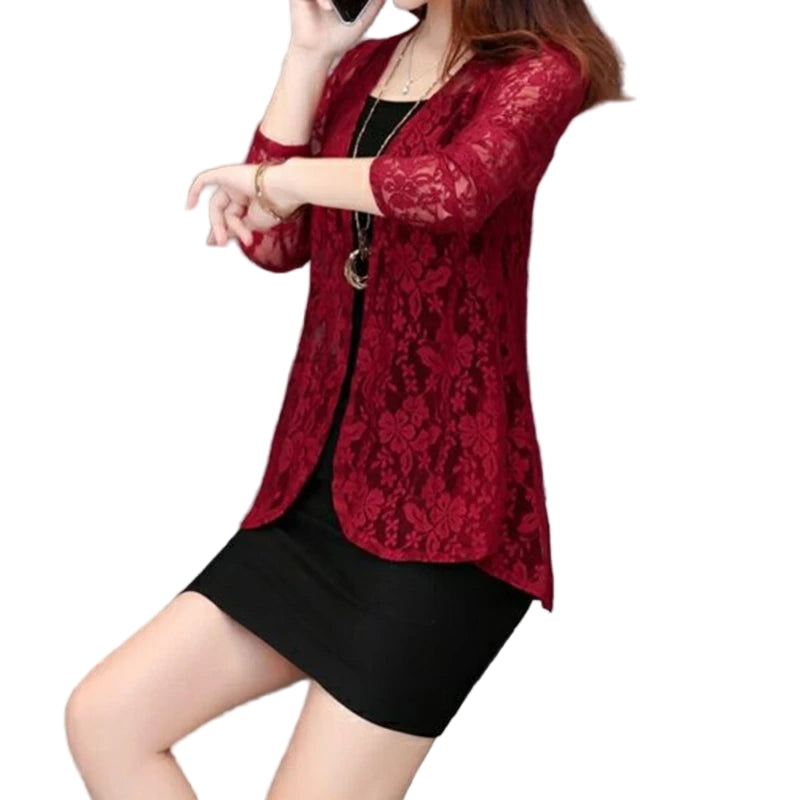 Blouse Boho Tops Lace Chiffon