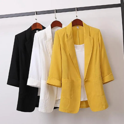 Blazer Solid Color Loose