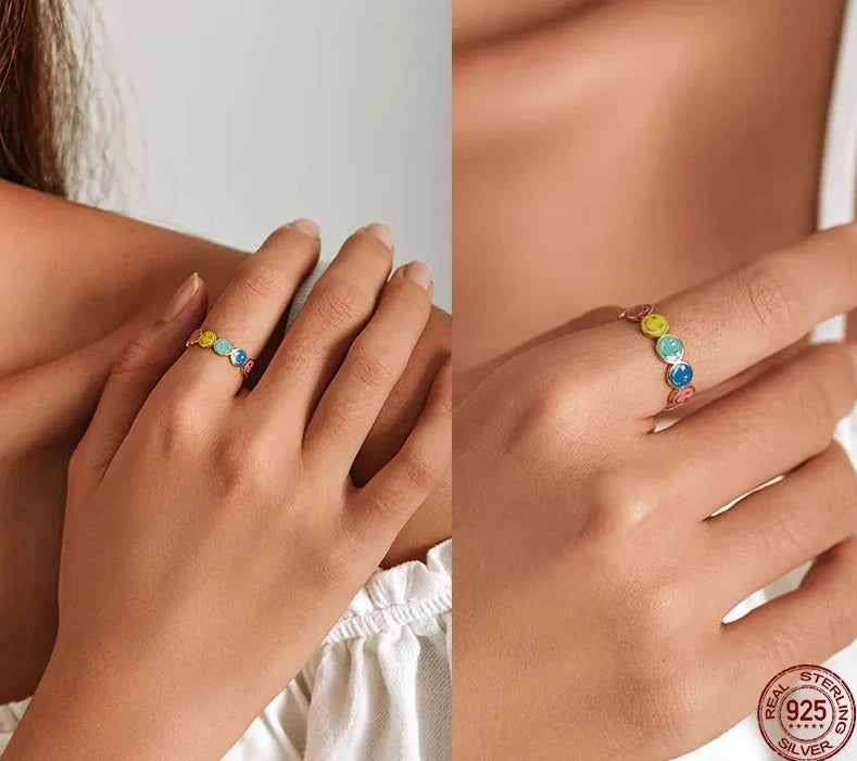 Rainbow smile Rings