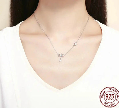 Elegant Lotus Pendant Necklaces Cubic Zircon