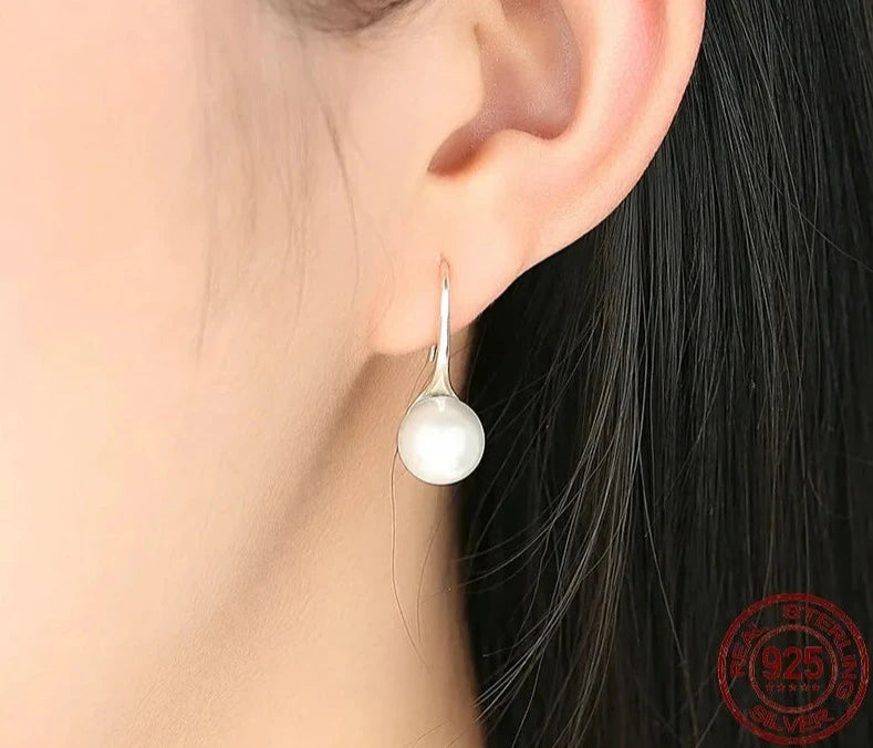 Round Pure Love Pearl Drop Earrings