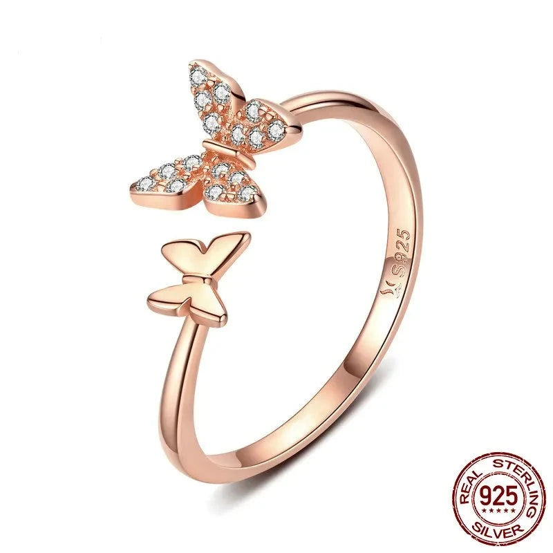 Silver Dazzling  Butterfly Ring