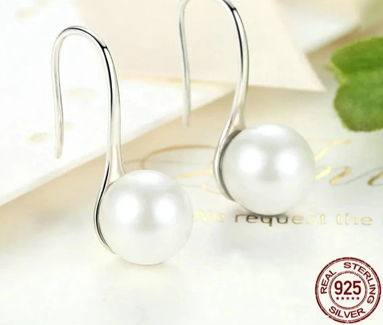 Round Pure Love Pearl Drop Earrings