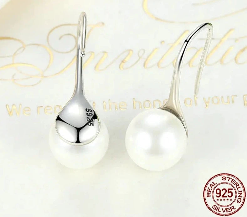 Round Pure Love Pearl Drop Earrings