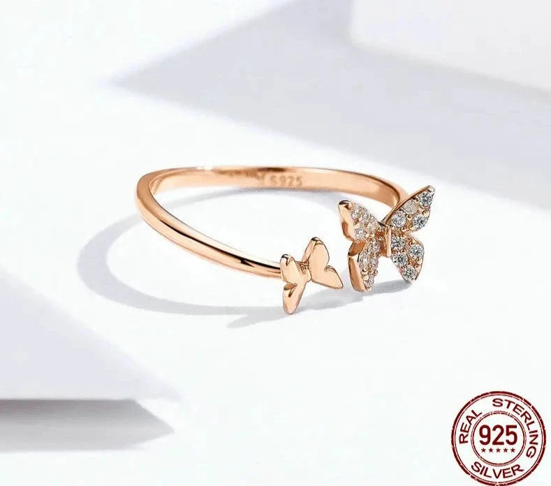 Silver Dazzling  Butterfly Ring