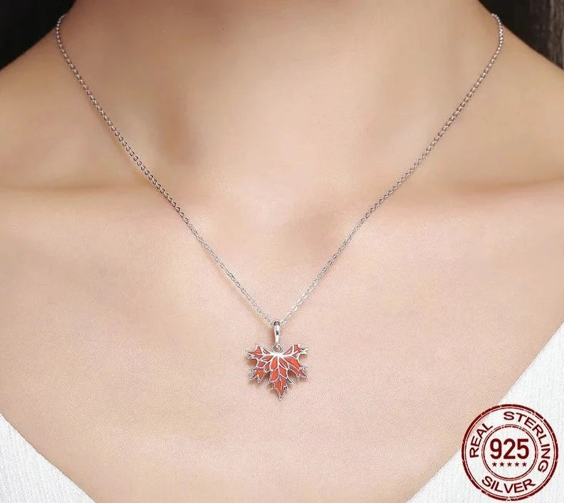 Maple Tree Leaves Pendant Necklace