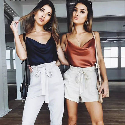 Silk-Like Satin Tops