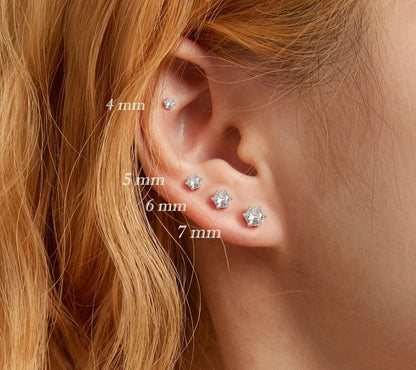 Silver Cubic Zirconia Stud Earrings