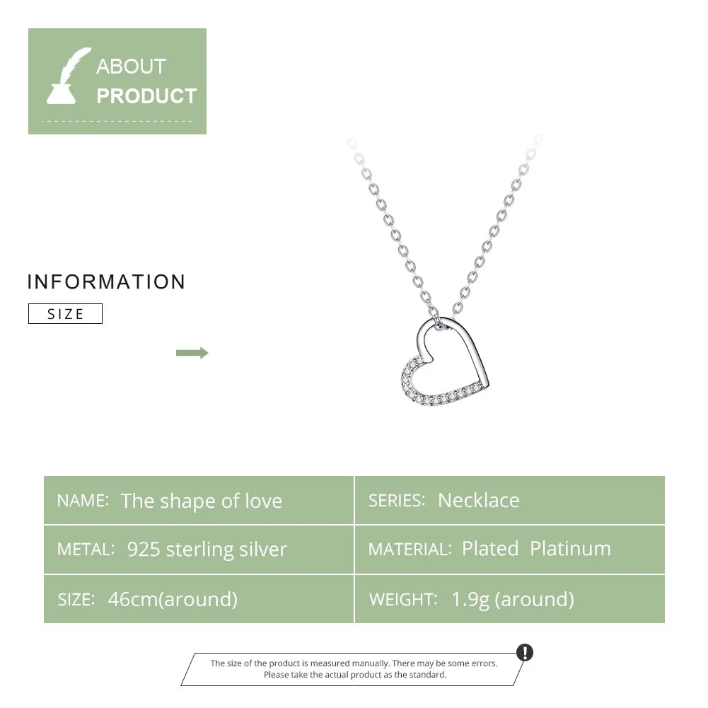 Silver The shape of love Chain Necklace