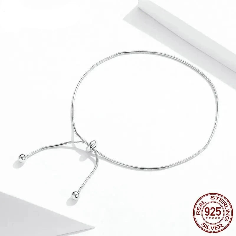 Silver Adjustable Snake Charm Anklet