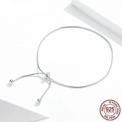 Silver Adjustable Snake Charm Anklet