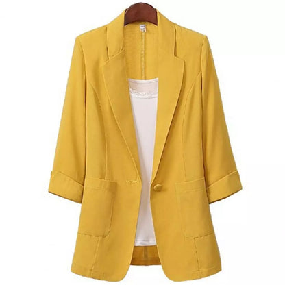 Blazer Solid Color Loose