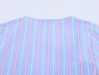 Bow Striped Blouses Vintage